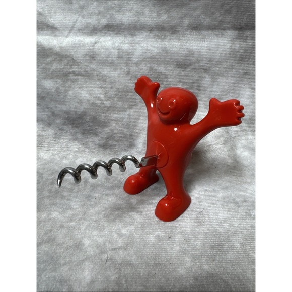 Happy Red Man Wine Corkscrew/Bottle‎ Opener, Funny Portable Barware Bachelorette - Picture 1 of 11